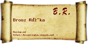 Brosz Réka névjegykártya